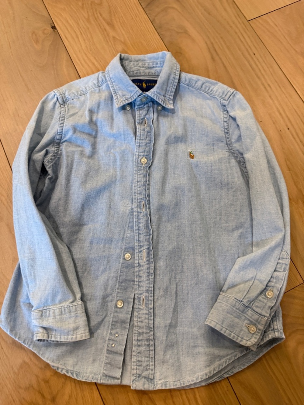 Ralph Lauren Light Blue Denim-Style Button Down Shirt - Men's